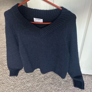 Old Navy Women's Deep Blue V-Neck Sweater